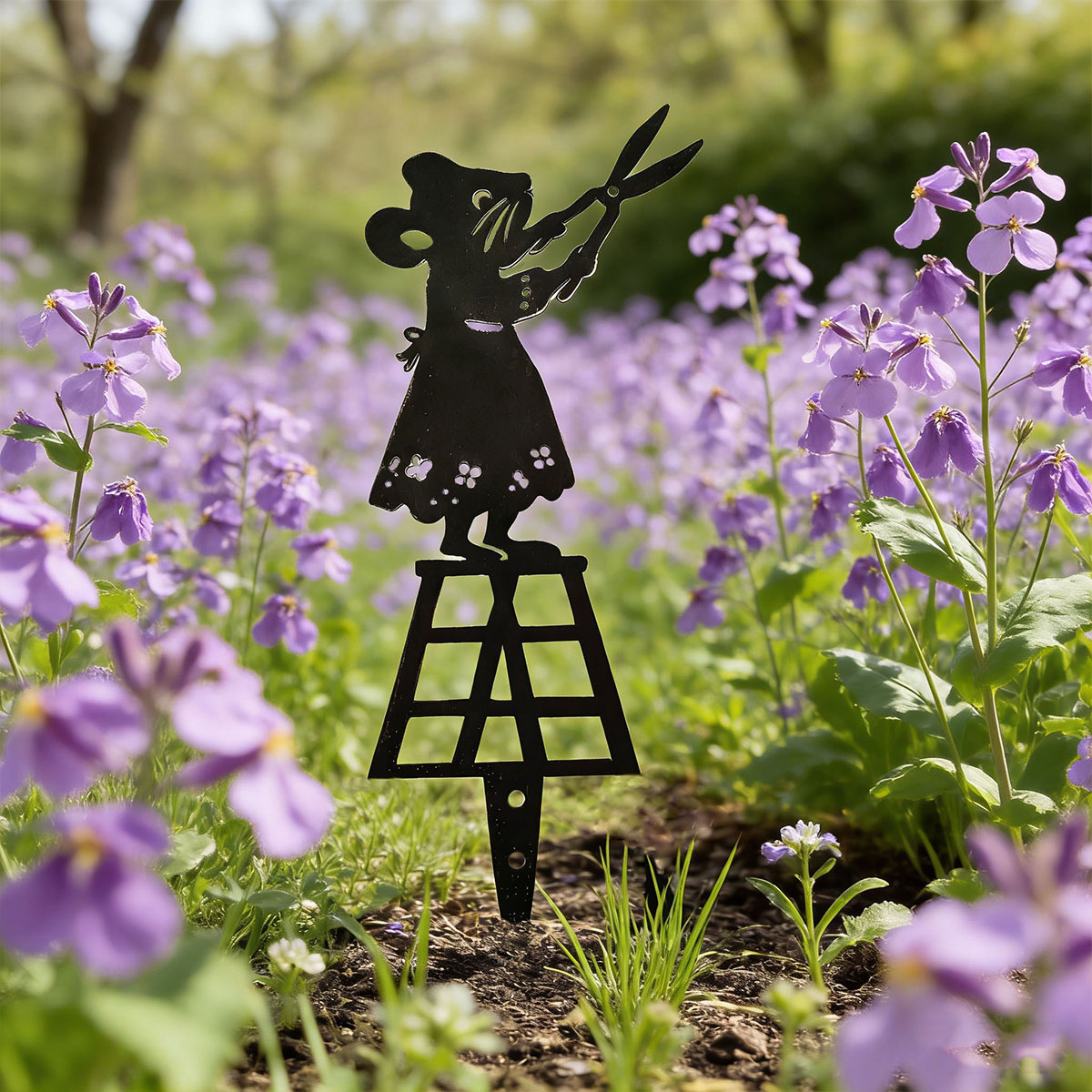 Gardening Tools Wholesale - Металлическая садовая колонна с черным силуэтным