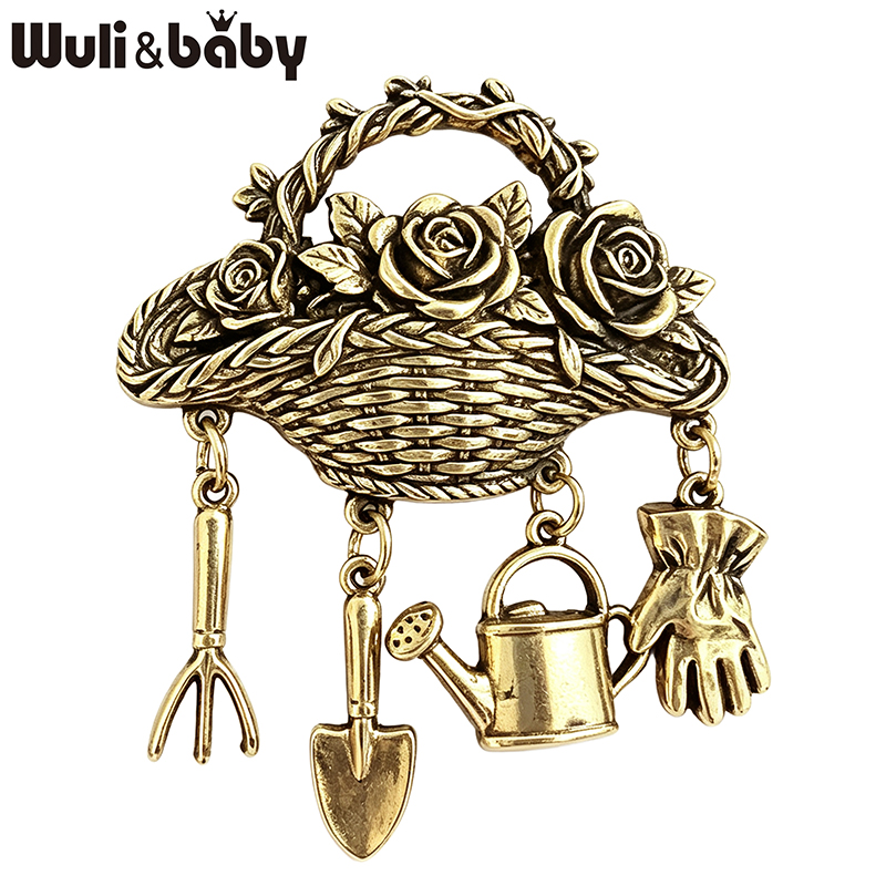 Gardening Tools 2 Year Old - Wuli&baby Винтажные броши в виде цветочной
